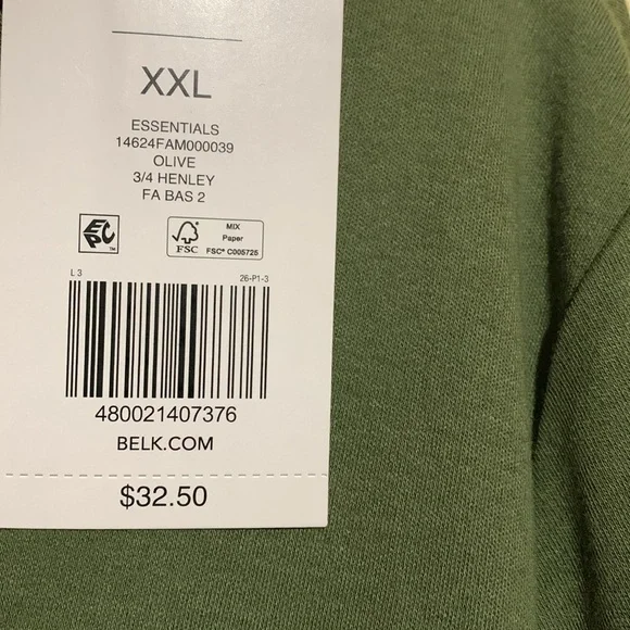 Kim Rogers Top Tee XXL Olive Green Stretchy 3/4 Sleeve Soft Cotton NWT - Picture 5 of 12